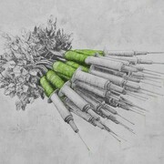 Ludo, Keys to the 27th Sky, graphite, oil and spray paint, 40 x 48 inches (101.60 x 121.92 cm)