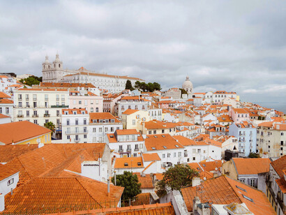 Scenic view of the Alfama district in Lisbon, Portugal