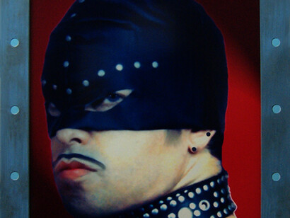Francesco Impellizzeri, Ri-Volto BodyGuard in boy, 1998 foto lambda e cornice dipinta 140x100