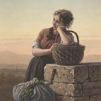 Johann Georg Meyer, Ritorno a casa, acquerello su carta, XIX secolo, Metropolitan Museum of Art, New York, U.S