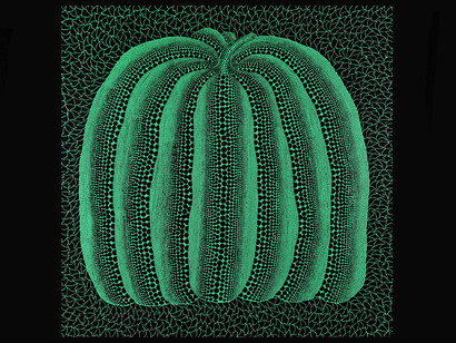 Yayoi Kusama, Pumpkin (green) 2012, Acrylique sur toile, 260 x 200 cm © Opera Gallery