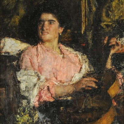 Antonio Mancini, Canzone allegra, XIX sec. Museo Nacional de Bellas Artes, Buenos Aires, Argentina