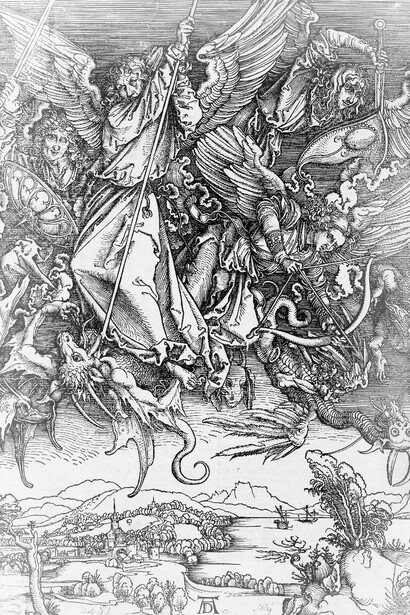Durero, San Miguel combatiendo al dragón