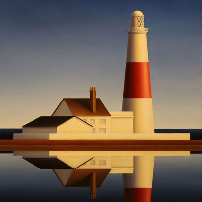 Renny Tait, Portland Bill Small Intense Blue Sky, 2016, Oil on canvas, (c) Renny Tait, Courtesy of Flowers Gallery London and New York
 