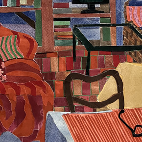 Elizabeth Bisbing, Richard tying his shoes (detail), 2024. Courtesy of Blue Mountain Gallery 