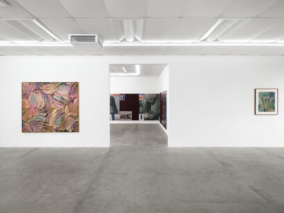 Juliana Halpert and Parker Ito, Au Jus, 2023, installation view, photo by Paul Salveson. Courtesy of Bel Ami Gallery