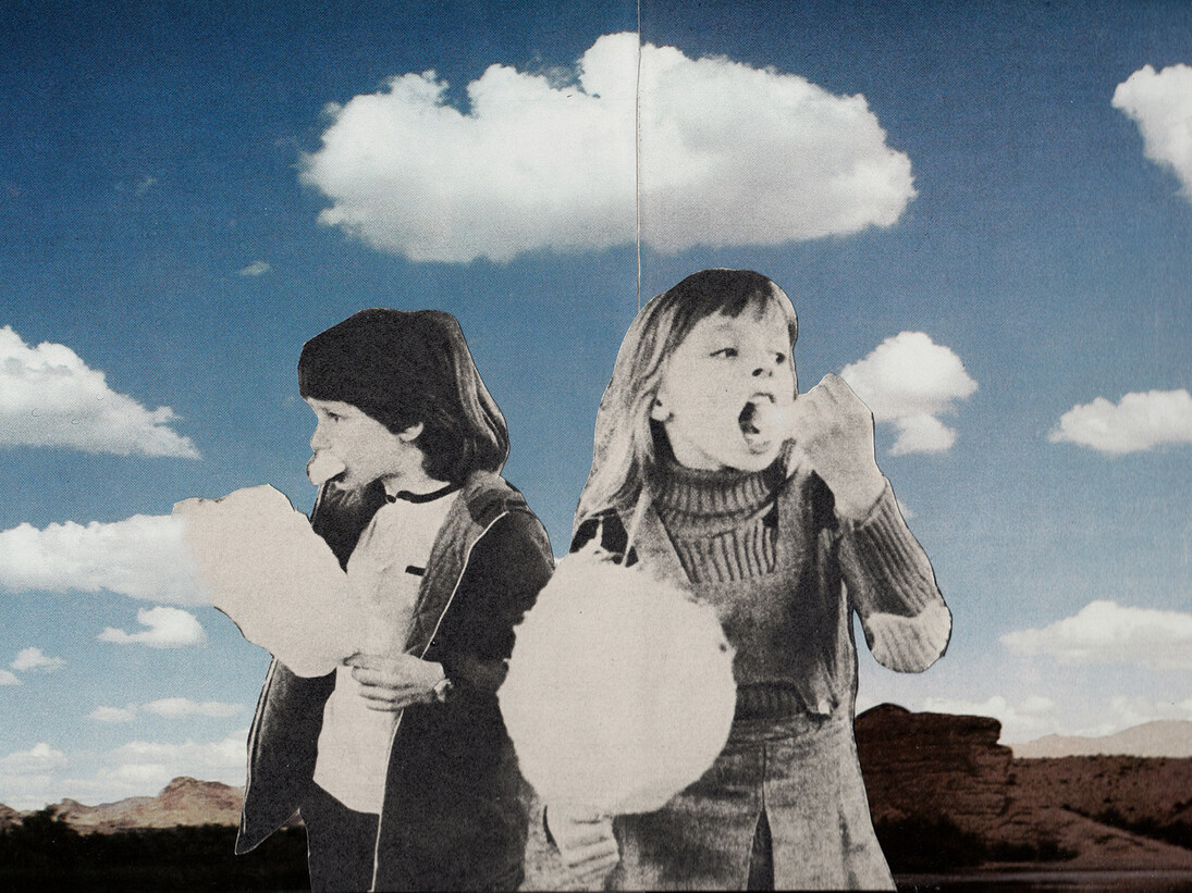 Joe Webb,The Cloud Eaters, Original Collage 32 x 15 cm