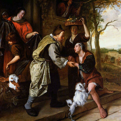 Eine andere Ansicht über das Thema: "Die Rückkehr des verlorenen Sohnes" von Jan Steen 