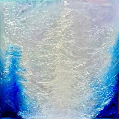 Suzan Woodruff, Ice Cave, 2023, acrylic on cast acrylic, 24x24 in. Courtesy of the artist and Billis Williams Gallery