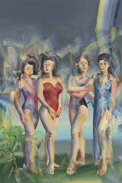 Zigsen Liu. Orient river (detail), 2023. Oil on canvas, 70 7/8 x 102 3/8 inches (180.1 x 260.1 cm). Courtesy of Steve Turner