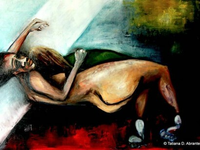 Tatiana Abrantes, I'm Here With You, Oil on Canvas, 27.5" x 39.5" x 1.5"