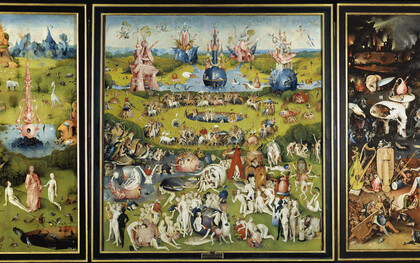 Dans Le Jardin des délices (vers 1490-1500), Jérôme Bosch déploie un monde où le plaisir bascule vers le chaos, révélant la violence tapie derrière les désirs humains et la fragilité du corps livré au péché