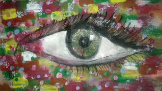 Ojo de colores, arte abstracto de Adrika Rahut, Calcuta, India