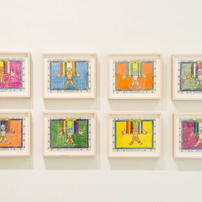 Frédéric Bruly Bouabré & Serge Attukwei Clottey, Exhibition view. Courtesy of Burning in Water