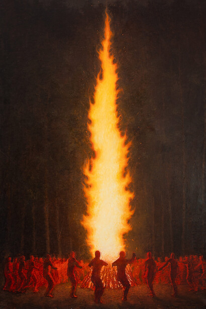 Pongpon Preechanon, Unison in fire (detail), 2025. Courtesy of Number 1 Gallery