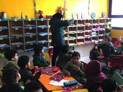 A kindergarten classroom in Cairo, Egypt, during winter, 2019