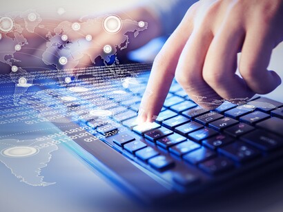 Digitando em um teclado