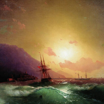 Iván Konstantinovich Aivazovsky, Frente a la costa de Yalta, 1864