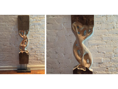 Paul Kruger,  Three By Ten By Tree, 2014, New York City Hudson River driftwood, 55 x 10 x 3 inches