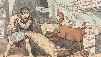 The Modern Hercules, Cleansing the Augean Stable,by Thomas Rowlandson 