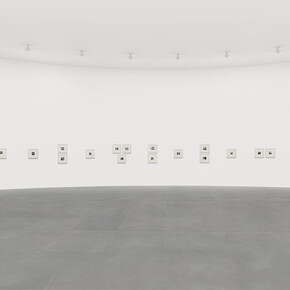 Francesca Woodman, Lately I find a sliver of mirror is simply to slice an eyelid, exhibition view. Courtesy of Gagosian 