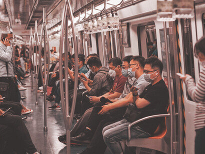 The vibrant train packed with commuters showcases the efficiency of China’s public transport, a testament to the country’s commitment to accessible mobility for all