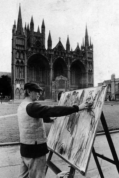 Dennis Creffield drawing Peterborough Cathedral, 1988