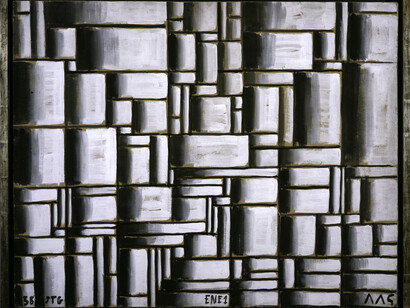 Joaquín Torres-García, Construction in White and Black, 1938. Oil on paper mounted on wood, 80.7 x 101.9 cm. The Museum of Modern Art, New York. Gift of Patricia Phelps de Cisneros in honour of David Rockefeller, 2004. Photo Colección Patricia Phelps de Cisneros