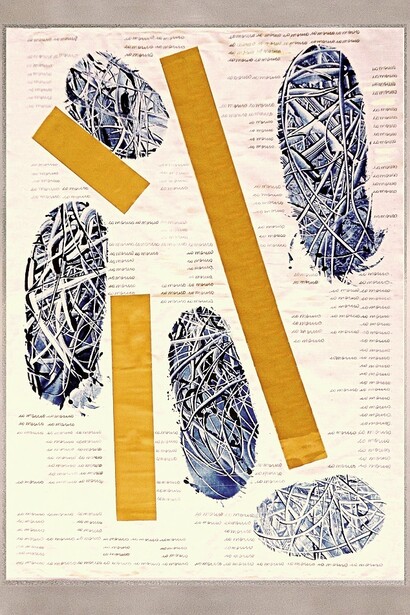 Alejandrina Solares, BalloonHandwritting blue v5 90cm x 80cm