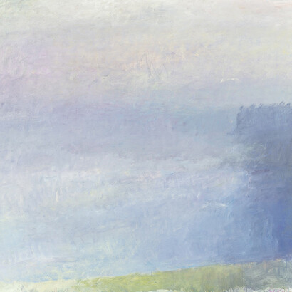 Wolf Kahn, Deer Isle - Fog Closing In, 1968, Oil on canvas, 66 x 72 inches, 167.6 x 182.9 cm. Signed: "W Kahn" (lower right)  