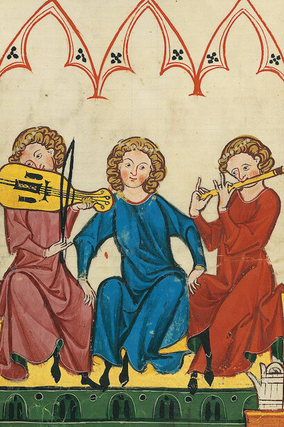 Lámina del Codex Manesse, copiado e iluminado entre 1305 y 1340