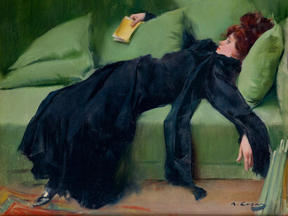 Ramón Casas, Dopo il ballo, 1899, Olio su tela, 46,5 x 56 cm, Museu de Montserrat. Dono di Josep Sala Ardiz