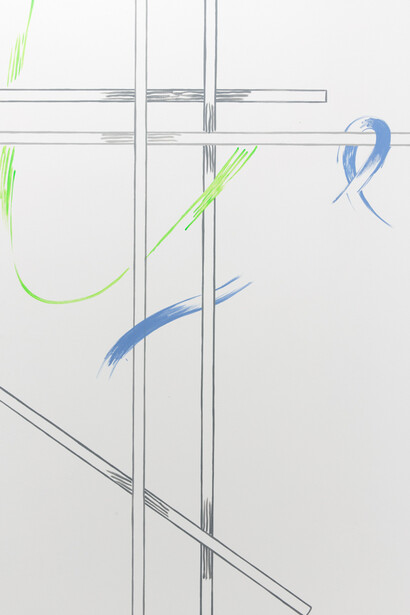 City Growth Blues 3 : Kingsgate  Version, 2016 Flore Nové-Josserand Emulsion paint on wall
