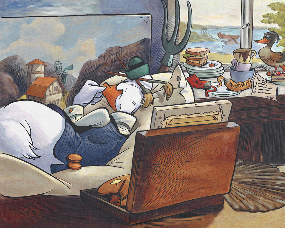 Arvid Le Loon: Gus Goose at Work. National Gallery of Duckburg. Photo: National Gallery of Duckburg