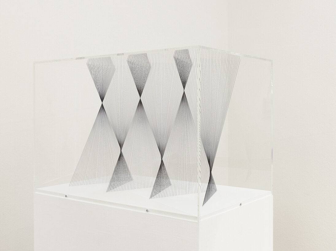 Robert Currie, 4,415 inches of black nylon monofilament, 2013, Nylon monofilament, 15 3/4 x 23 5/8 x 15 3/4 inches