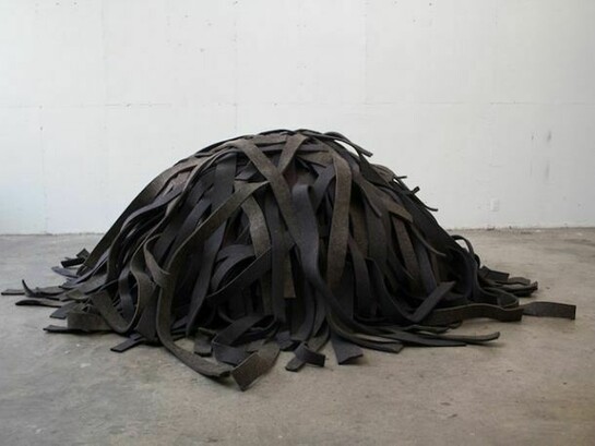 Robert Morris, Breather, 2013, Felt, plywood, nylon rods, actuator, Dimensions variable, approximately 30 x 95 x 95 inches