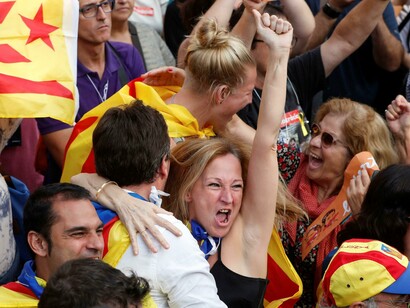 Júbilo entre los independentistas catalanes