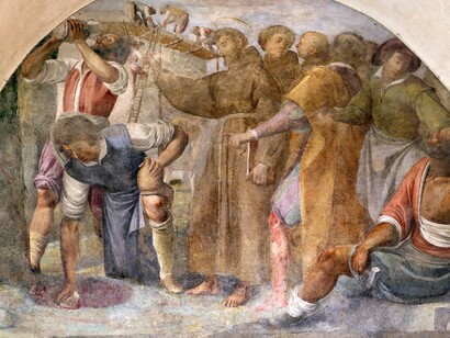 Filippo Tarchiani, Il miracolo di San Francesco che converte l'acqua in vino, 1619–1620