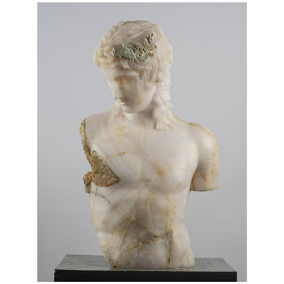 Massimiliano Pelletti, ‘Pink Eros’, pink onyx, height: 85 cm, unique. Courtesy of the artist and Bowman Sculpture