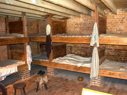 Interior de los cuartos de los esclavos en Mount Vernon
