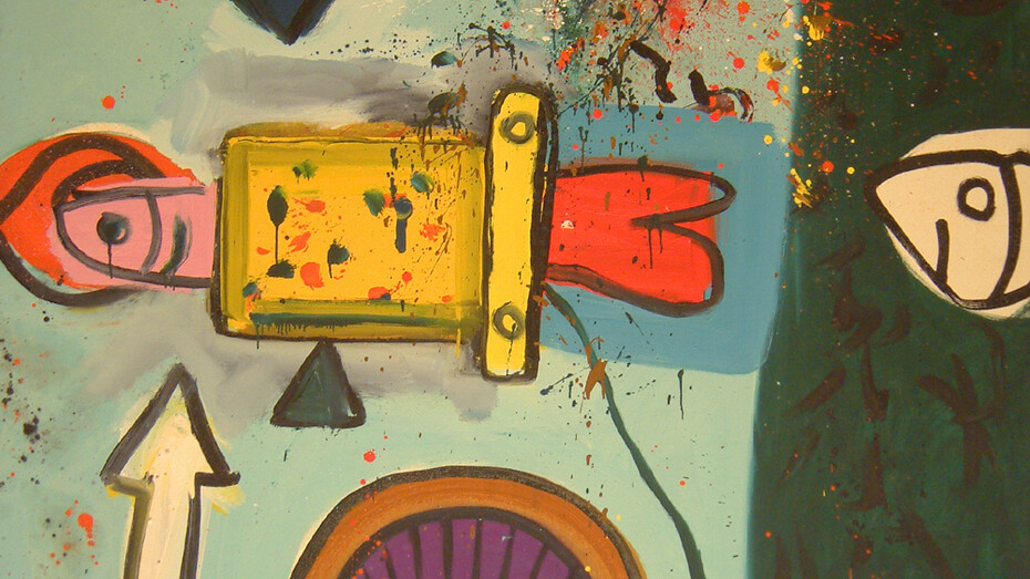 Alan Davie, opus O.568C Fish Charm N°3, Oct.1965, oil on canvas, 48 x 60 in/121.9 x 152.4 cm