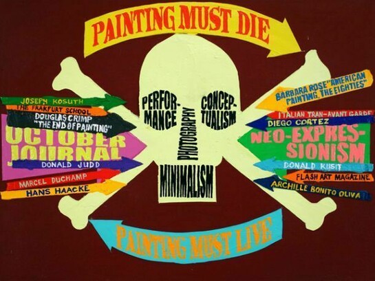 Loren Munk, Painting Must Die Painting Must Live, 2013, Oil on Linen, 18 x 24 inches