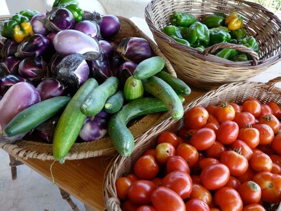 A choice of fresh vegetables