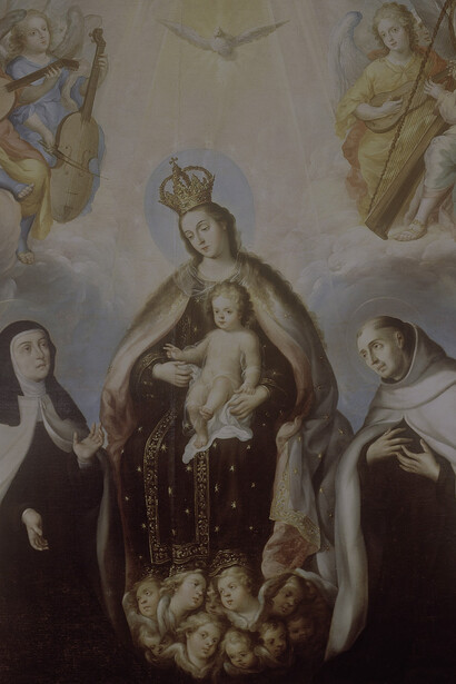 Juan Rodríguez Juárez; La virgen del Carmen con santa Teresa y san Juan de la Cruz (detalle)