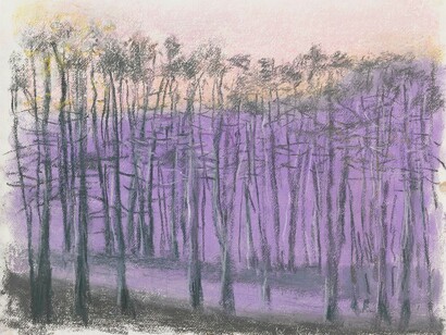 Wolf Kahn,
Predominately Purple, 2015
Pastel on paper
18 x 22 inches

