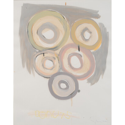 Paintings from the Donut Series, 2004-2014, acrylic on paper, 24 x 18 inches