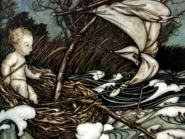 Llegó nadando, desahuciado, a un puerto extraño donde debió enfrentar el desconocimiento… que es un monstruo tirano, cruel y huraño, antifaz siempre hambriento del prejuicio. Ilustración de Arthur Rackham (1912)