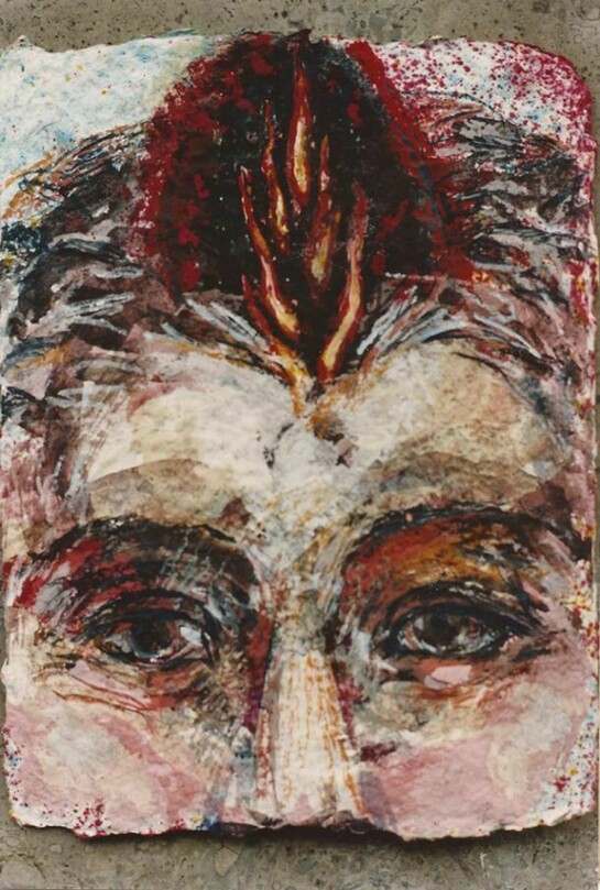 Bruno Ceccobelli, Prometeo Tecnica mista su carta, 16 x 22 cm