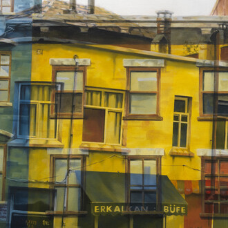 Jorge Pombo, New York / Istanbul, 2014, Oil on Canvas, 19½" x 24"