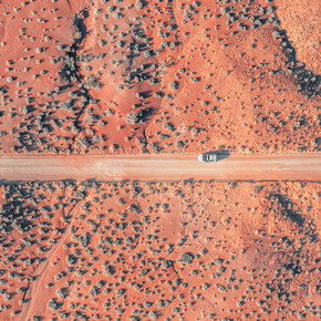Zoe Wetherall, Driving in the desert (Valley of the Gods, Utah). Courtesy of Front Room Gallery